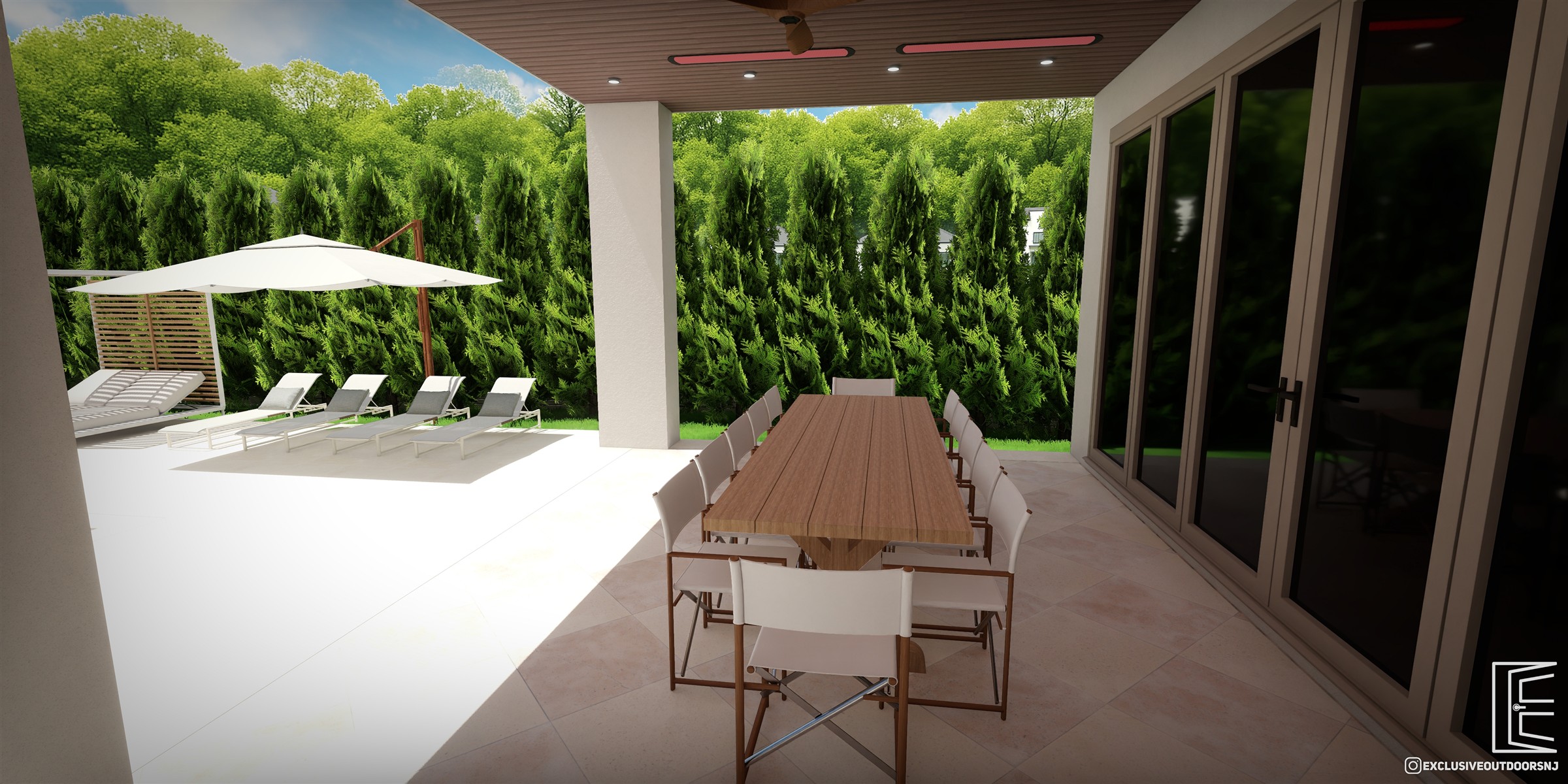 Covered outdoor dining design