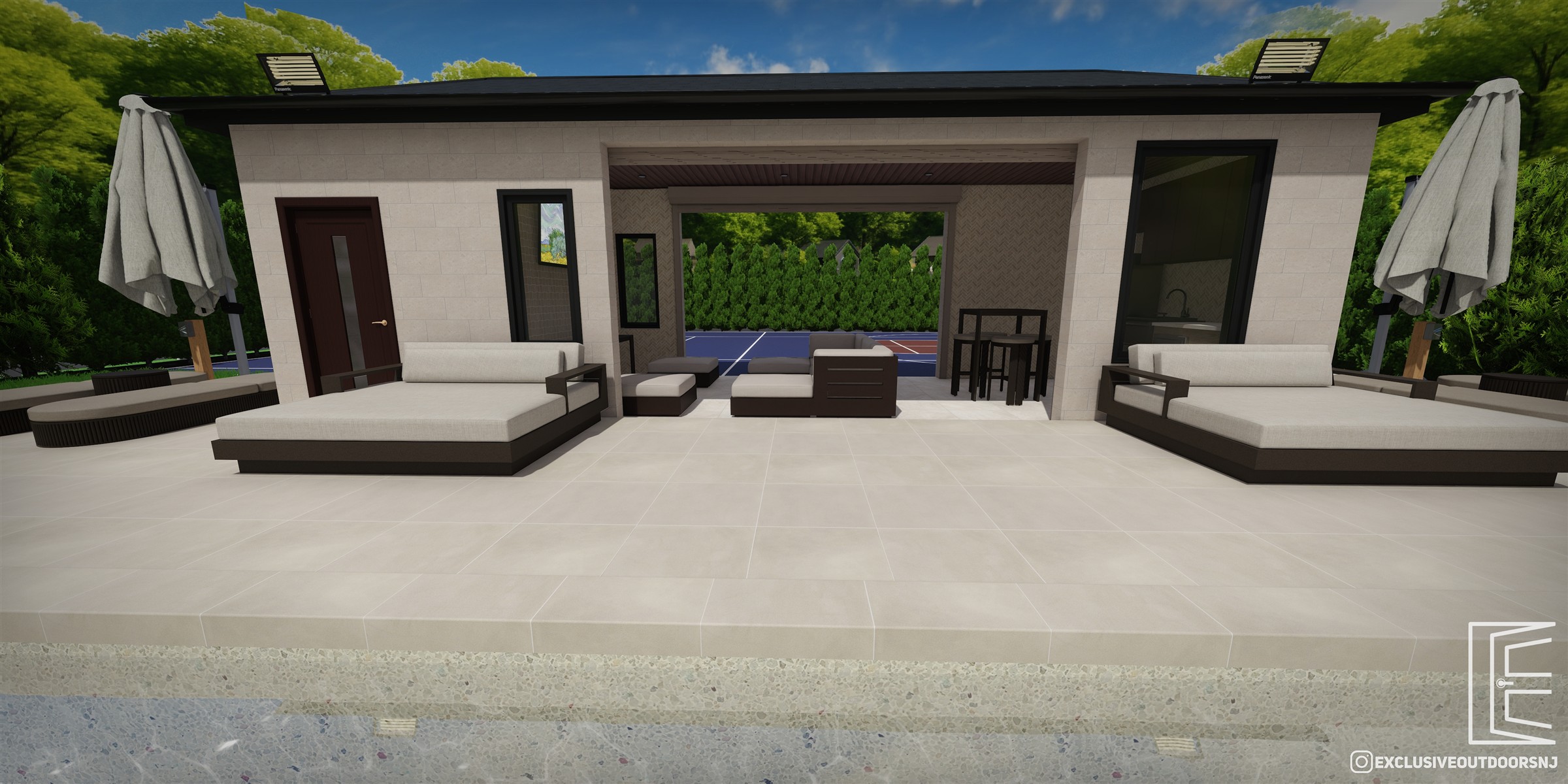 Pool pavilion and lounge design